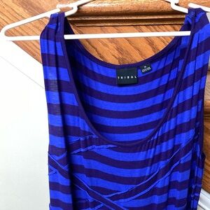 Tribal Blue and Purple Striped Tank Top